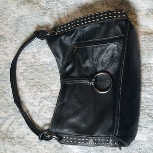 VeraPelle Italian leather purse, black.